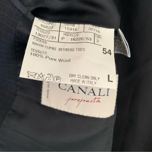Canali Proposta Super 120’S Mens Tailored Wool Plaid Tall Sport Coat Blazer 44L - Picture 7 of 14